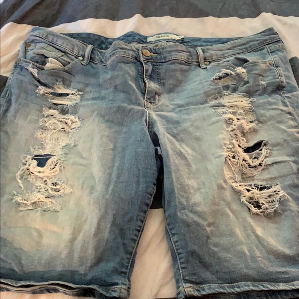 Torrid Bermuda Shorts with Destruction